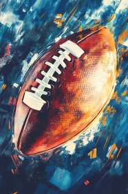 Artistic Illustration of an American Football in Motion