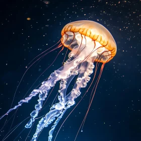 Translucent Jellyfish Drifting in Ocean