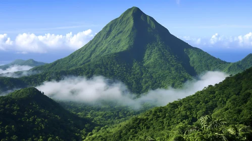 Mountain Peak in Verdant Embrace