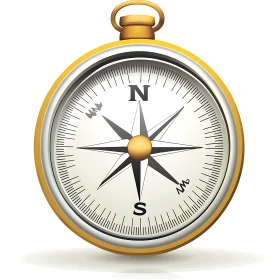 Directional Compass with Golden Frame