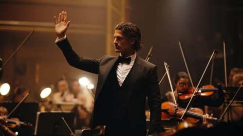 Orchestra Conductor in Barroco Style - Cinematic Still