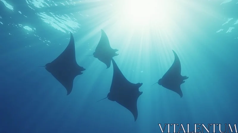 AI ART Underwater Ballet of Manta Rays