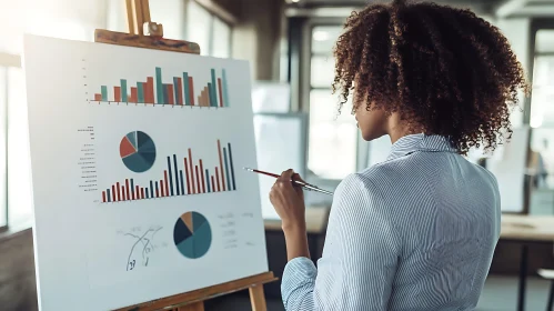 Business Analytics: Woman Presenting Data