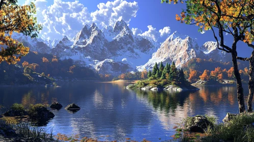 Majestic Mountain Lake in Autumn