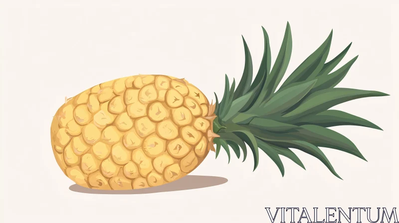 Tropical Pineapple Fruit Art AI Image