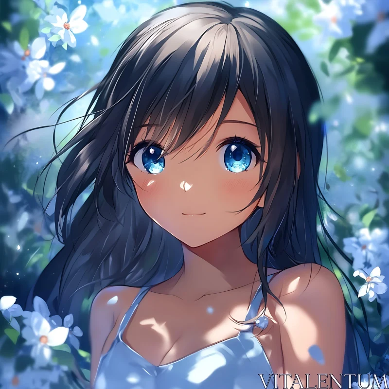 Anime Beauty in Nature AI Image