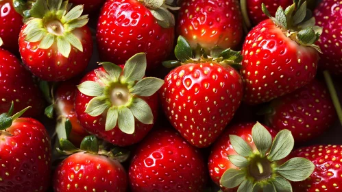 Close-Up of Fresh Red Strawberries