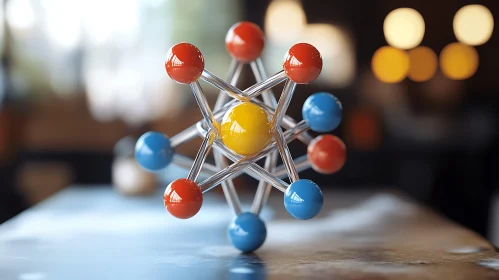 Abstract Molecular Model on Table