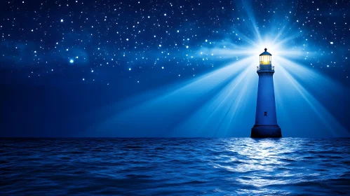 Beacon of Hope: Lighthouse at Night