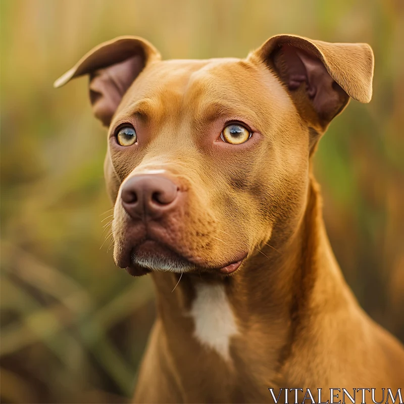 Expressive Brown Dog with White Chest Patch AI Image