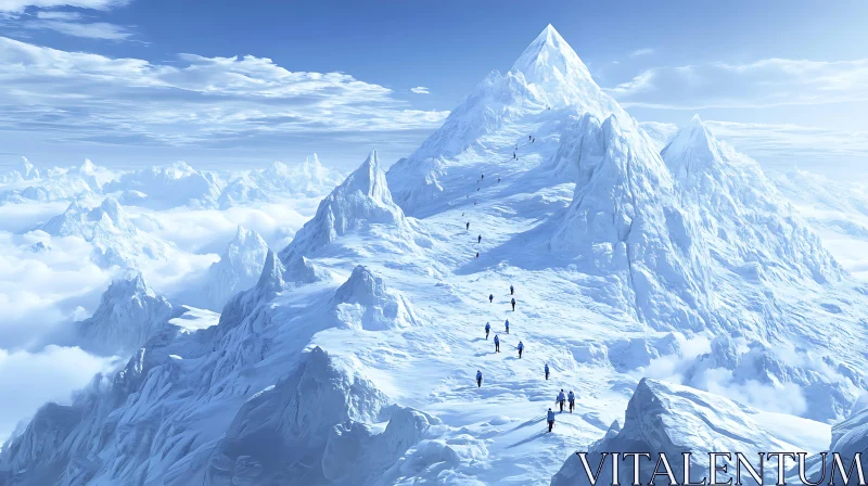 Climbing White Mountains AI Image