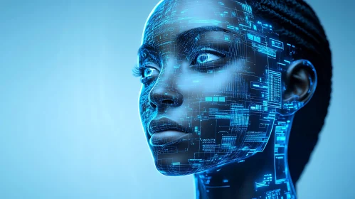 Technological Portrait of a Cyborg Woman