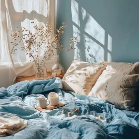 Tranquil Bedroom Interior with Candles