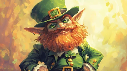 Whimsical Leprechaun Art with Painterly Strokes