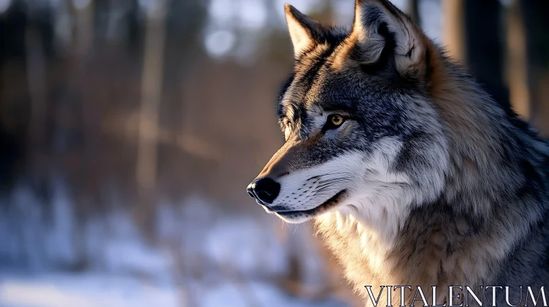 Winter Wolf Portrait AI Image