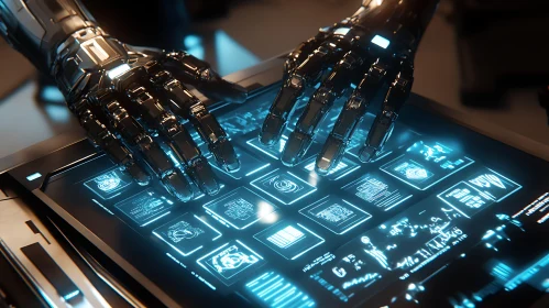 Cyborg Hands on Digital Display