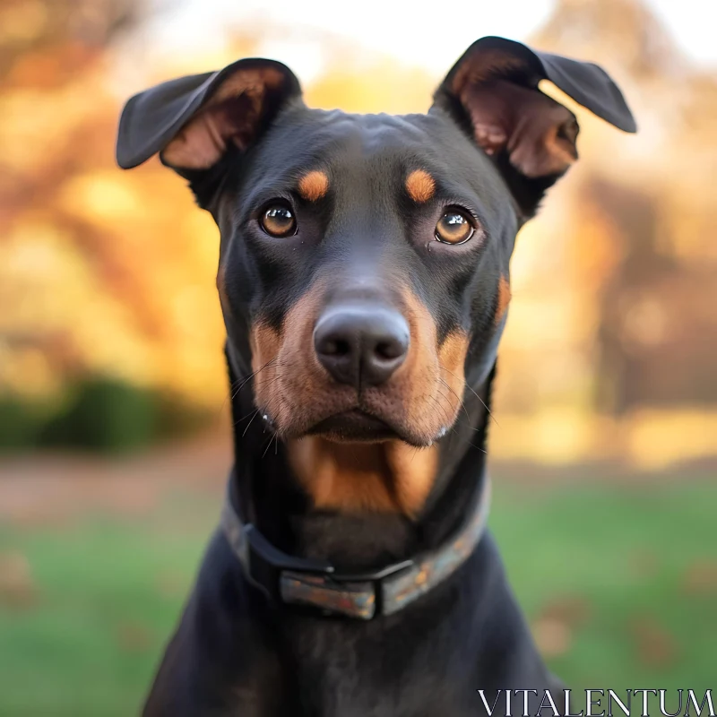 Autumn Dog Portrait AI Image