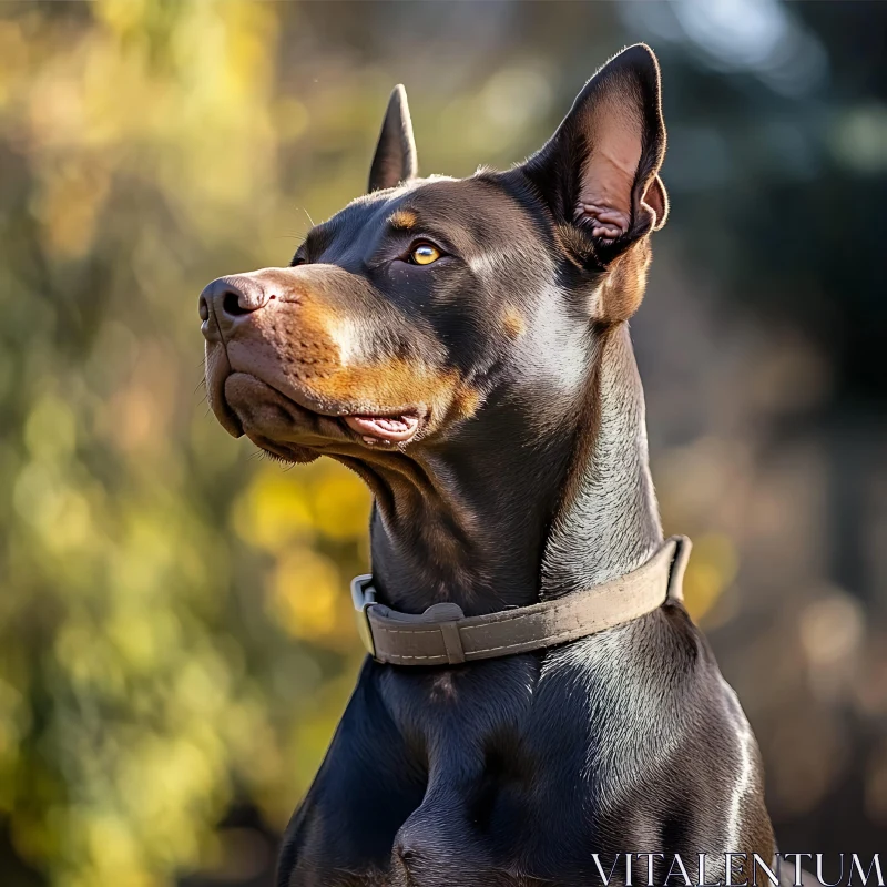 Vigilant Black and Tan Doberman Pinscher with Collar AI Image