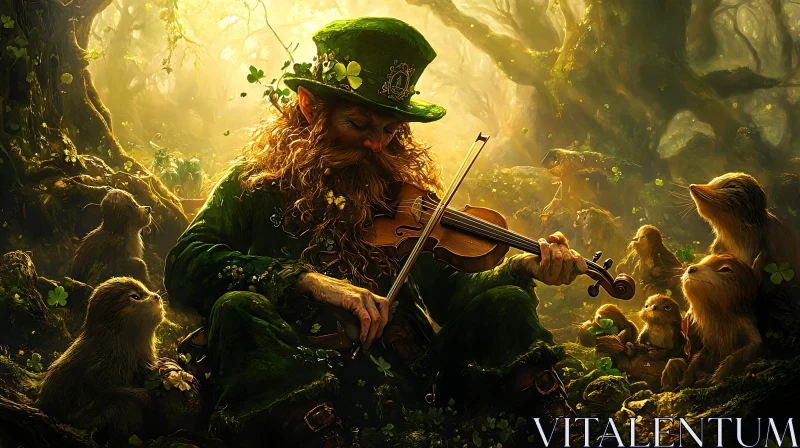 Leprechaun's Forest Concert AI Image