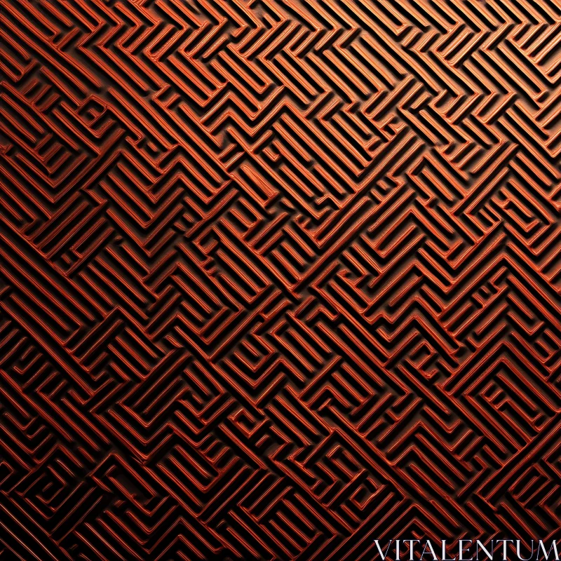 Abstract Copper Line Maze Design AI Image