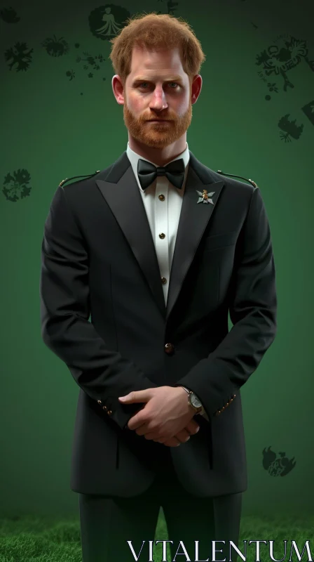 AI ART Portrait of Prince Harry in Formal Attire