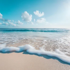 Peaceful Beach Scene with Blue Sky