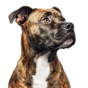 Detailed Dog Portrait on White Background