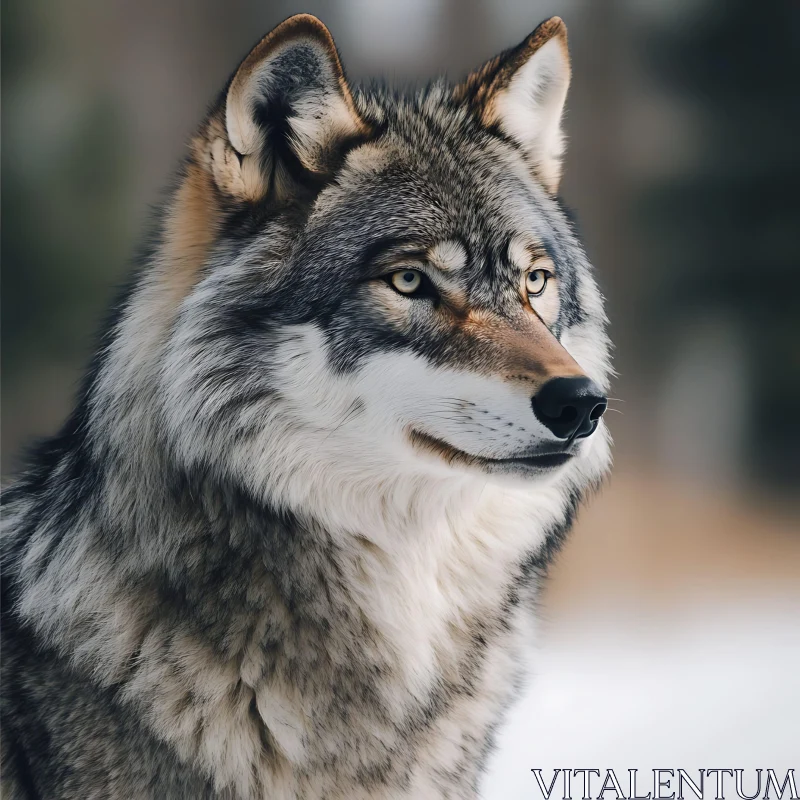 Majestic Wolf in Natural Habitat AI Image