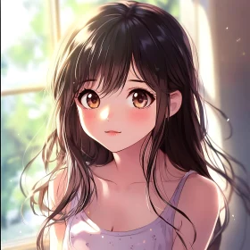 Sunlit Anime Portrait of a Girl