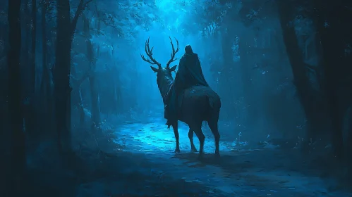 Mystical Deer Ride Through the Forest