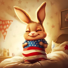 American Flag Rabbit Character