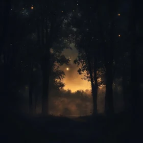 Enigmatic Forest at Night