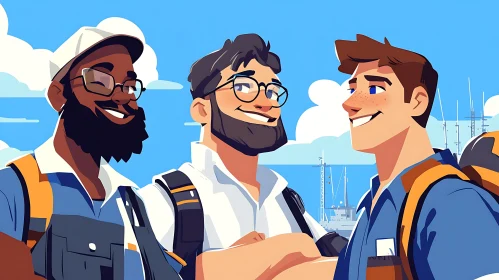 Men's Cartoon Illustration