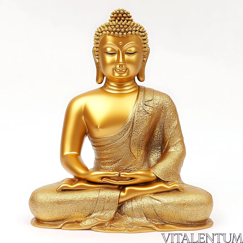 AI ART Serene Golden Buddha Figurine