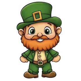 Cartoon Character Leprechaun with Green Outfit