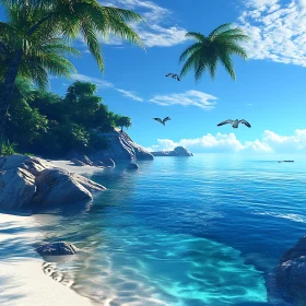 Tropical Island Beach Scene