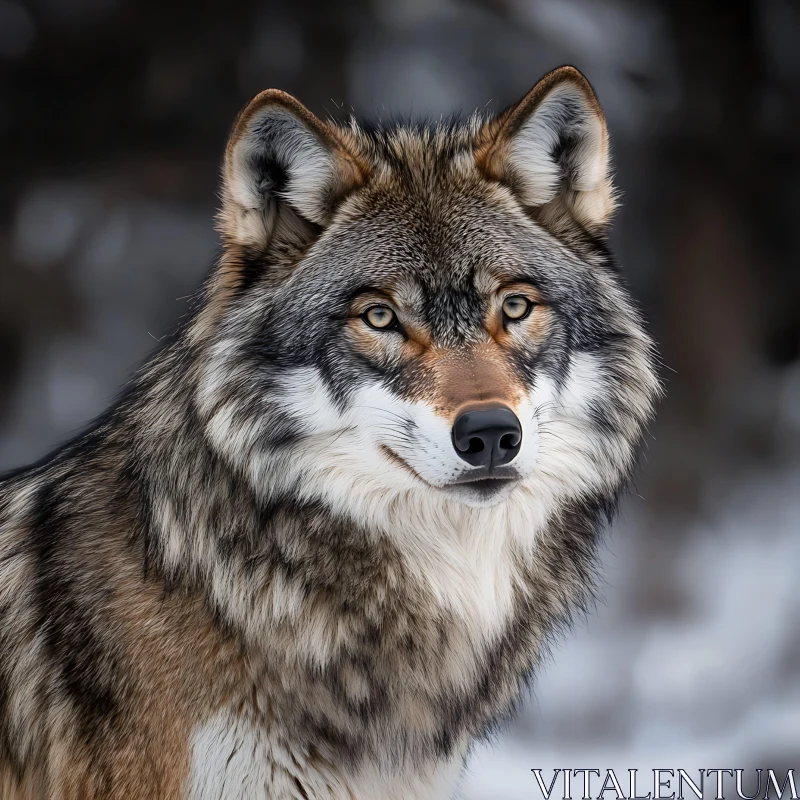 Detailed Wolf Face Close-Up AI Image