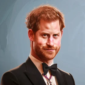 Elegant Portrait of Prince Harry