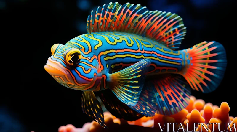 Exotic Fish in Psychedelic Hues - An Oceanic Display of Color AI Image