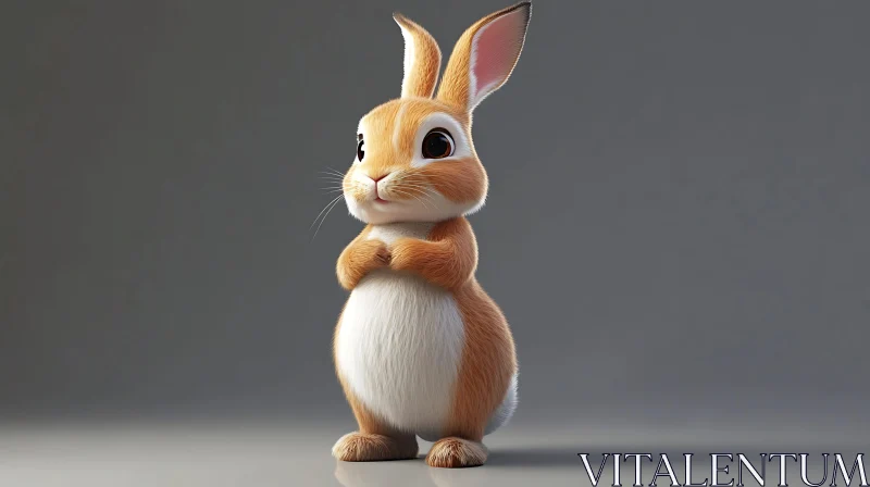 Cartoon Rabbit with Expressive Eyes AI Image