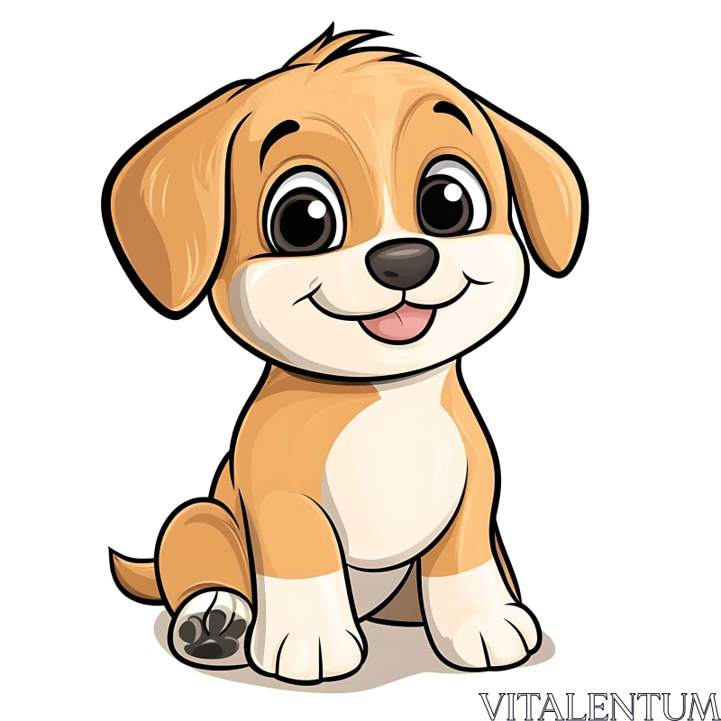 Cute Smiling Puppy Artwork AI Image