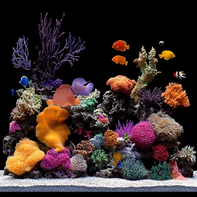 Underwater Coral Reef Scene with Fishes