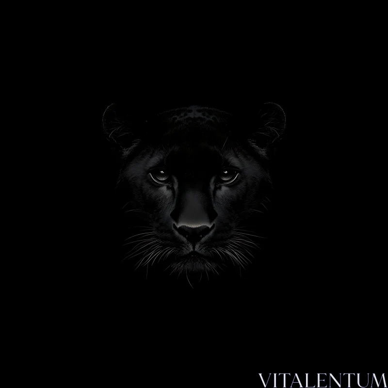 Black Panther Face in Darkness AI Image