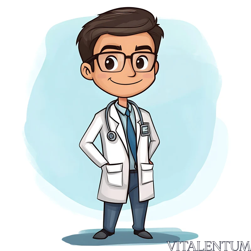 AI ART Cartoon Medic Image for Medical Content