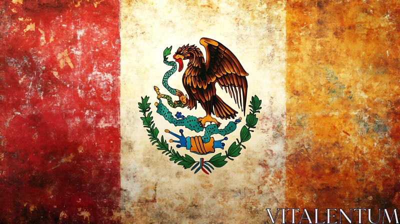 AI ART Distressed Mexican National Symbol Art