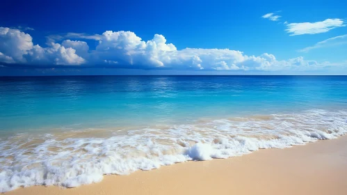 Seascape with Turquoise Water and Clouds