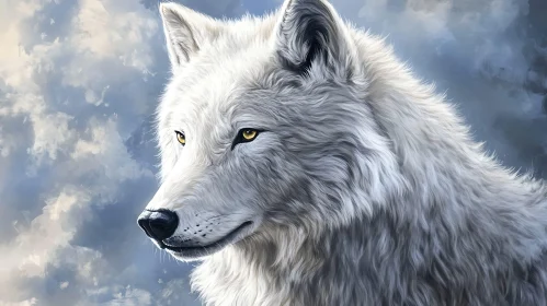 Arctic Wolf with Golden Eyes