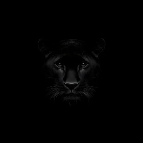 Black Panther Face in Darkness