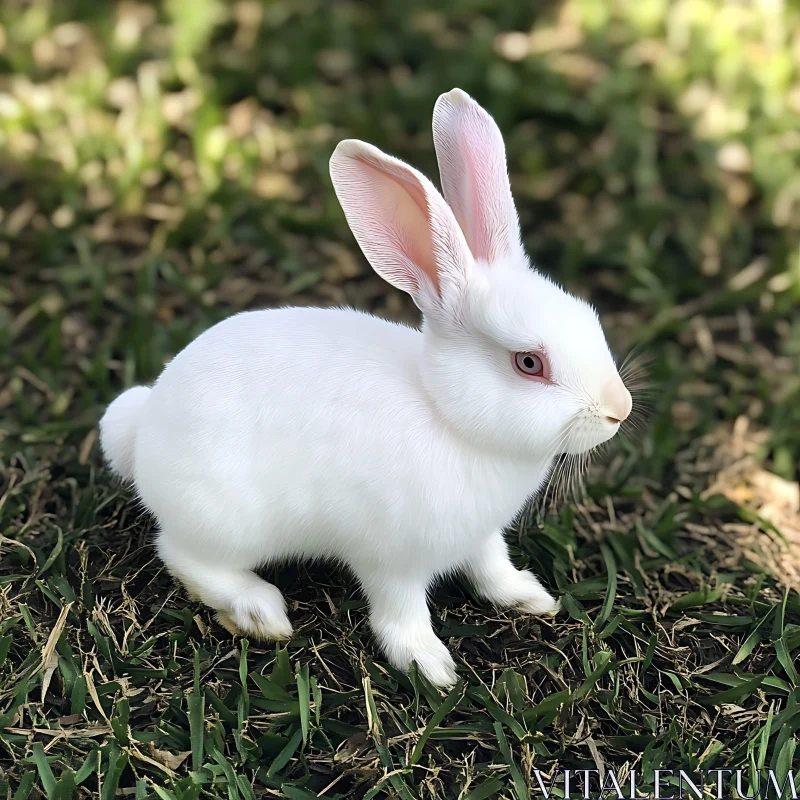 Serene White Bunny Portrait AI Image