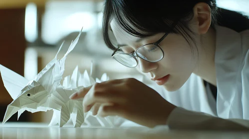 Paper Dinosaur: An Artistic Origami Sculpture